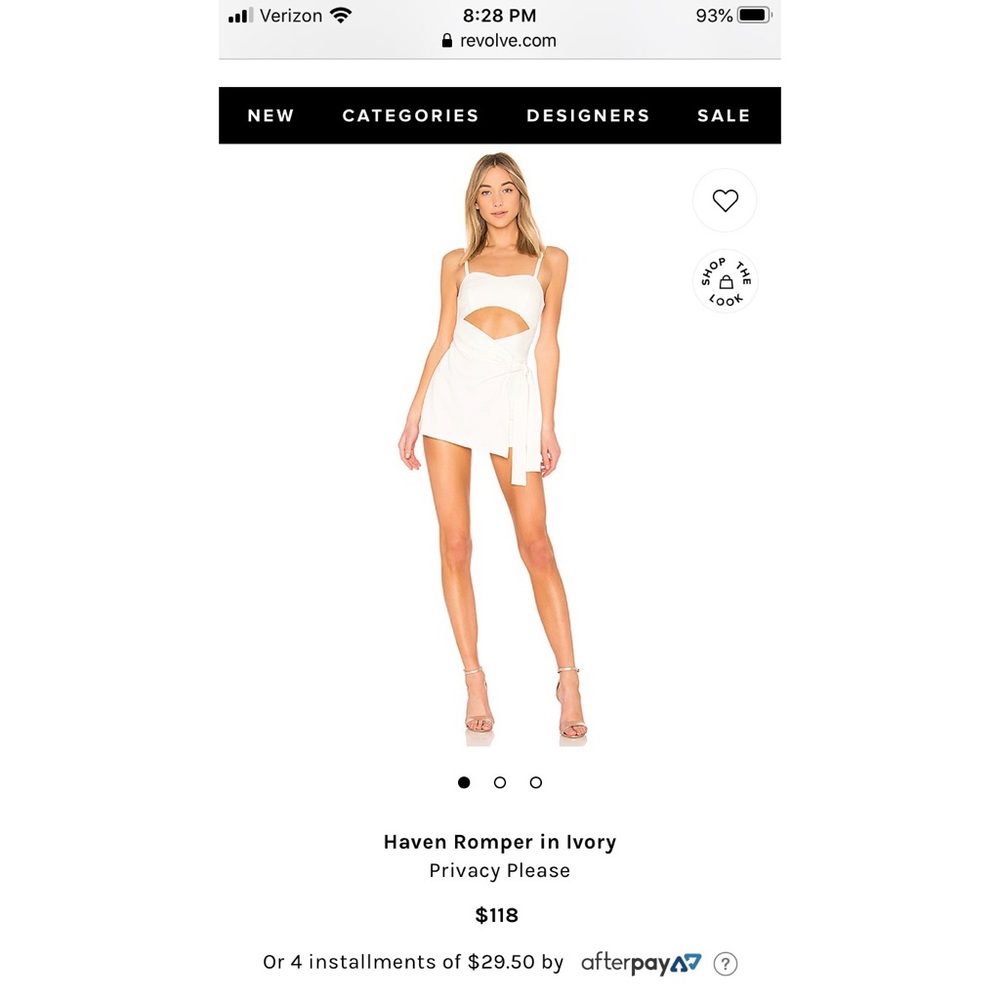 Haven Romper in Ivory from Privacy Please